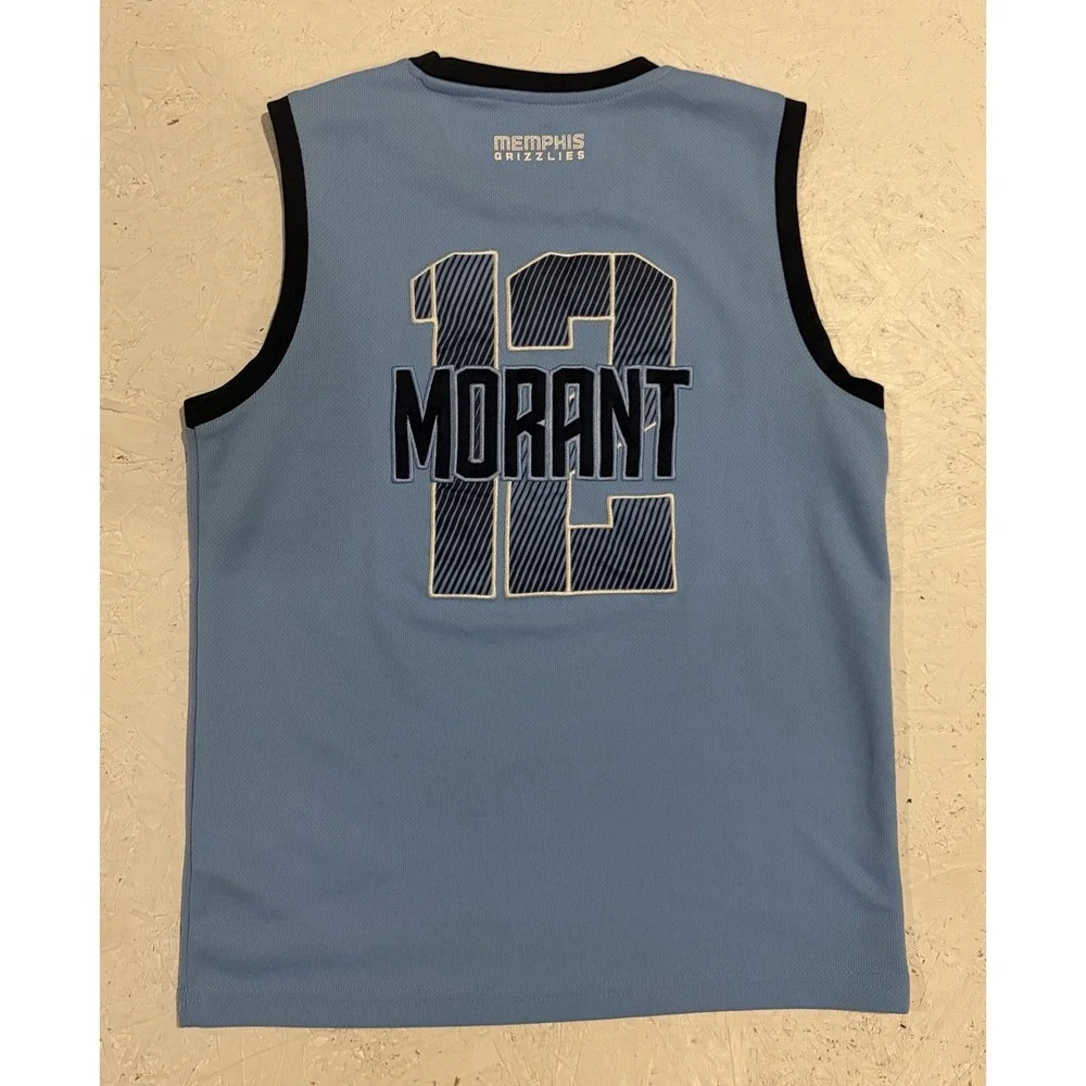 NBA Memphis Grizzlies Ja‎ Morant Jersey Youth L Blue Embroidered Basketball